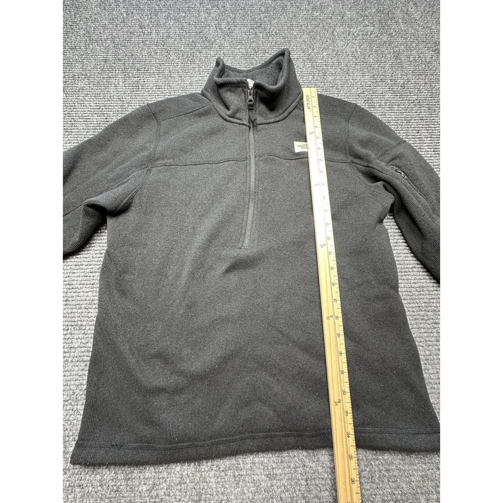 North Face Pullover Sweater Mens Medium Black Half Zip Fleece Outdoor Pocket Zip